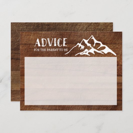 Rustic Mountain Advice voor ouders Kaart invoegen (Voorkant / Achterkant)