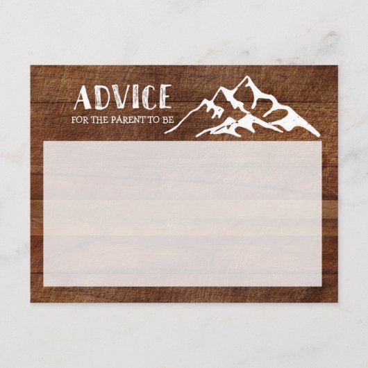 Rustic Mountain Advice voor ouders Kaart invoegen (Voorkant)