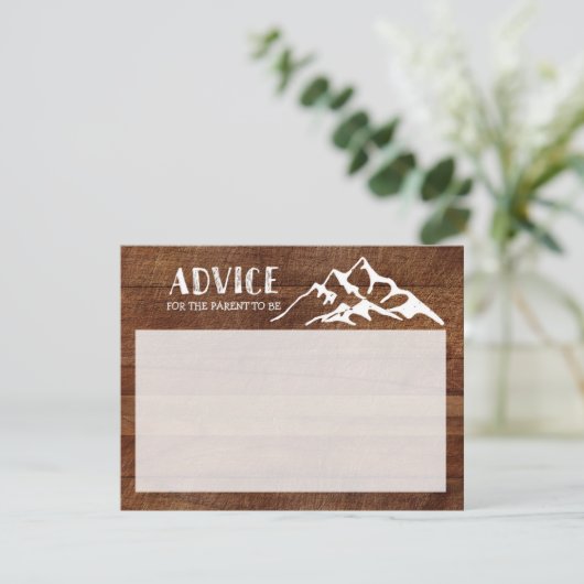 Rustic Mountain Advice voor ouders Kaart invoegen (Staand voorkant)