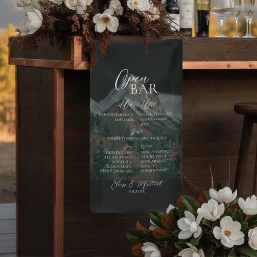 Rustic Mountain Bar Menu Wedding Reception Decor Spandoek