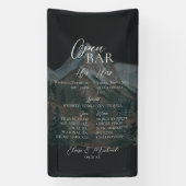 Rustic Mountain Bar Menu Wedding Reception Decor Spandoek (Verticaal)