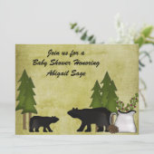 Rustic Mountain Beer Baby shower Invitation Kaart (Staand voorkant)