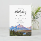 Rustic Mountain Birthday Weekend Kaart (Staand voorkant)