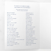 Rustic Mountain Blauw & Goud | Trouwprogramma Drieluik Uitnodiging (Binnenzijde eerst)