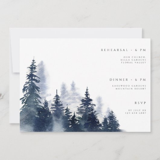 Rustic Mountain Boho Répétition Dîner Invitation (Dos)