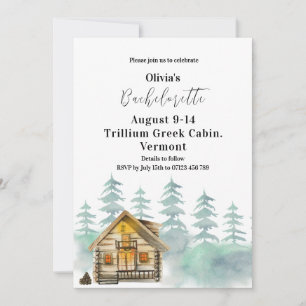 Rustic Mountain Cabin Bridal Shower Kaart