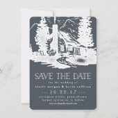 Rustic Mountain Cabin Wedding Save the Date (Voorkant)