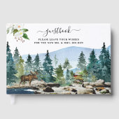 Rustic Mountain Camping Thmed Wedding Guest Book Gastenboek (Voorkant)