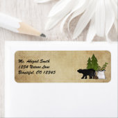 Rustic Mountain Country Bear Étiquette de adresse (En situation)