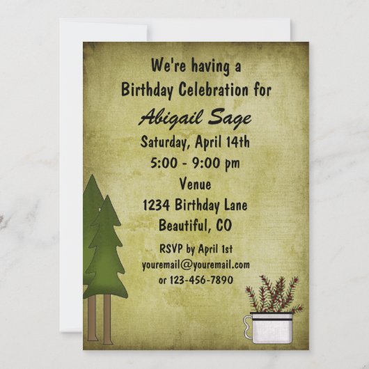 Rustic Mountain Country Moose Birthday Invitation (Dos)