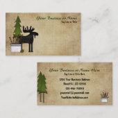 Rustic Mountain Country Moose Carte de visite (Devant / Derrière)