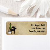 Rustic Mountain Country Moose Étiquette de adresse (En situation)