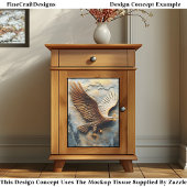Rustic Mountain Eagle Relief Panel EH5R Decoupage Tissuepapier
