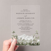 Rustic Mountain Evergreen Forest Wedding Acryl Uitnodigingen (Insitu (Draagbaar))