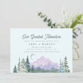 Rustic Mountain Forest Adventure Green Baby shower Kaart (Staand voorkant)