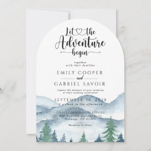 Rustic Mountain Forest Adventure Wedding Kaart