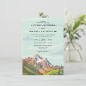 Rustic Mountain Forest Big Sky Wedding Kaart (Staand voorkant)