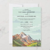 Rustic Mountain Forest Big Sky Wedding Kaart (Voorkant)