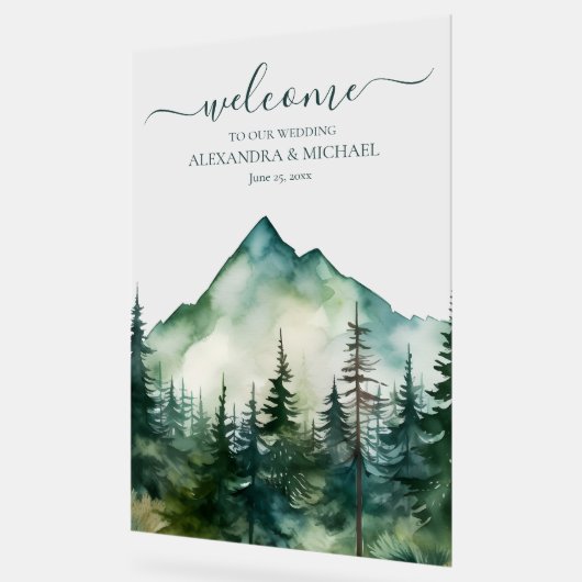 Rustic Mountain Forest Evergreen Tree Wedding (Angle)