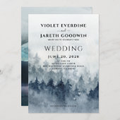 Rustic Mountain Forest Faire-part de mariage (Devant / Derrière)