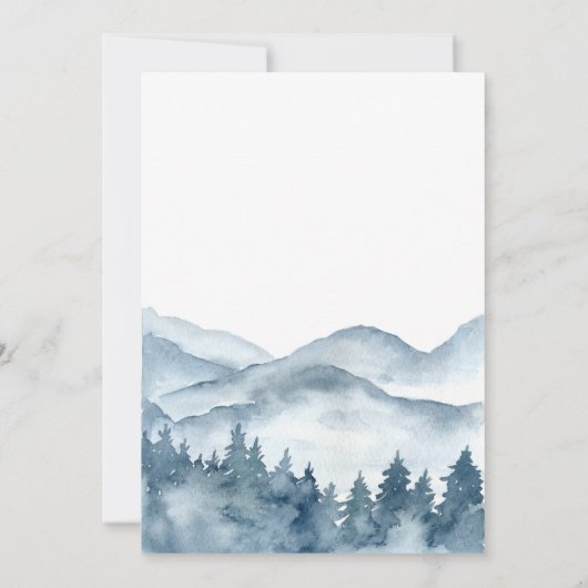 Rustic Mountain Forest Faire-part de mariage (Dos)