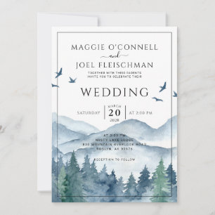 Rustic Mountain Forest Faire-part de mariage