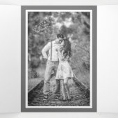 Rustic Mountain Forest Lake Alles in één bruiloft Drieluik Uitnodiging (Binnenkant midden)