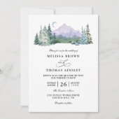 Rustic Mountain Forest Landscape QR Code Wedding Kaart (Voorkant)