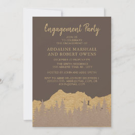 Rustic Mountain Forest Pine Trees Engagement Party Kaart