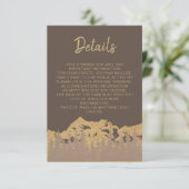 Rustic Mountain Forest Pine Trees Wedding Details Informatiekaartje (Staand voorkant)
