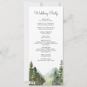Rustic Mountain Forest Trees Programme de mariage (Dos)
