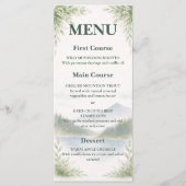 Rustic Mountain Forest Watercolor Wedding Menu (Devant)
