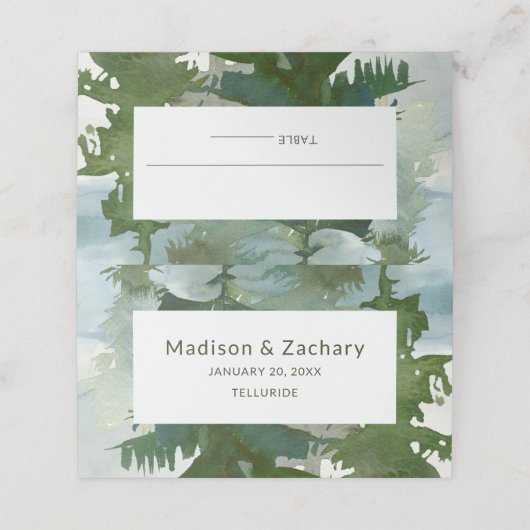 Rustic Mountain Forest Waterverf Wedding (Buitenkant ongevouwen)