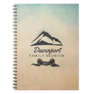 Rustic Mountain Illustration Family Reunion Notitieboek
