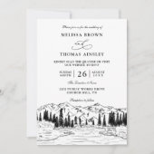 Rustic Mountain Lake Forest Budget QR Code Wedding Kaart (Voorkant)