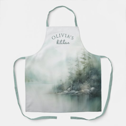 Rustic Mountain Lake Home with Name Schort (Voorkant)