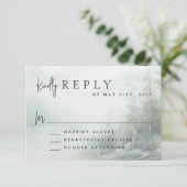 Rustic Mountain Lake Modern Wedding RSVP (Staand voorkant)