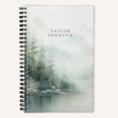 Rustic Mountain Lake Nature Scene with Name Notitieboek (Voorkant)