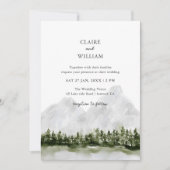 Rustic Mountain Lake Wedding Invitation (Devant)