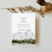 Rustic Mountain Lake Wedding Invitation Kaart