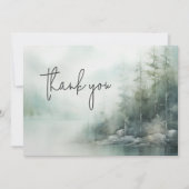 Rustic Mountain Lake Wedding Thank You Bedankkaart (Voorkant)