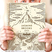 Rustic Mountain Landscape Aangepaste naam Planner