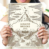 Rustic Mountain Landscape Aangepaste naam Planner