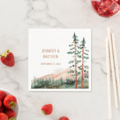 Rustic Mountain Landscape, Fog, Pine Trees Wedding Servet (Insitu)