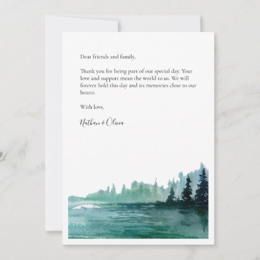 Rustic Mountain Mariage Carte de remerciements pho (Dos)