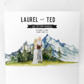 Rustic Mountain Mariage Invitation Tri-Fold (Intérieur en premier)