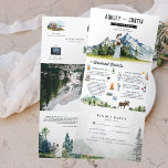 Rustic Mountain Mariage Invitation Tri-Fold<br><div class="desc">Rejoignez-nous dans les montagnes ! Donnez le ton à un mariage de montagne rustique avec une invitation tout-en-un personnalisée. Pensez à Blue Ridge Mountains, Smoky Mountains, Appalachian, Rocky Mountains, Colorado etc. Cette invitation "spacieuse" est une excellente façon de donner à vos invités des informations complémentaires sur la mariage. Ces cartes...</div>