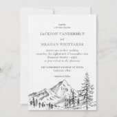 Rustic Mountain Mariage Photo Invitation Modèle (Devant)