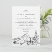 Rustic Mountain Mariage Photo Invitation Modèle (Debout devant)