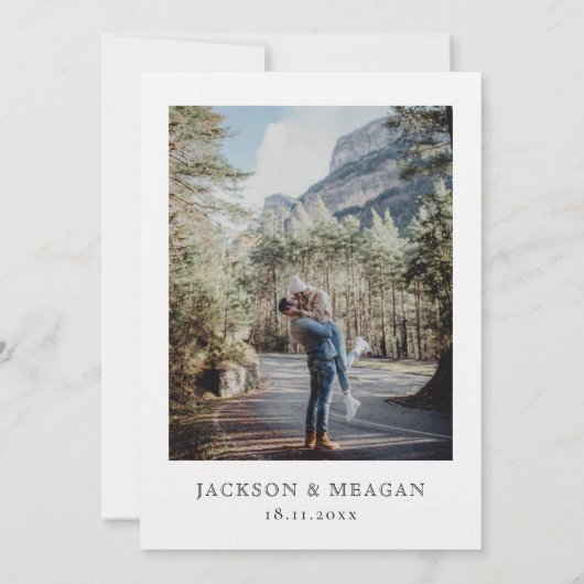 Rustic Mountain Mariage Photo Invitation Modèle (Dos)